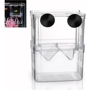 Aquarium Fish  Hatchery Incubator Breeding Box,  White Breeder Isolation Divider Hatching Boxes Accessory Small  Fishes Shrimp Clownfish Guppy