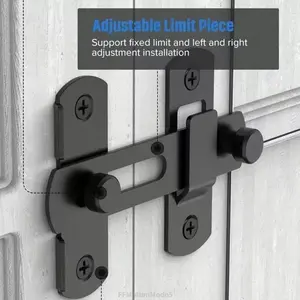 180 °     Flip Barn Door Lock 2-Pack Secure Easy Slide Latch for Interior Doors Gates Pet Doors & More Black Compact Exquisite DesignFFMotionMode