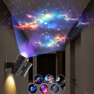 VanSmaGo DWMD-02 5-in-1 Galaxy Star Projector Wall Lamp Realistic Starry Sky & Solar System Projection Adjustable 1.6-9.8ft Range 360° Rotation USB Powered Remote Control Gift For Kids & Adults