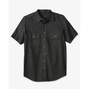Boulder Creek Short Sleeve Denim and Twill Shirt - Lightweight Cotton Relaxed Fit for Versatile Casual Wear - Classic