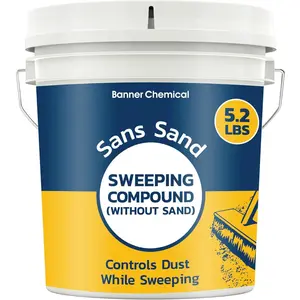 Gritless Sweeping Compound Without Sand – Effective Dust Control, Non Abrasive and Safe for Smooth, Finished & Polished Floors, Oil Free, Made in USA (5.2 lbs)