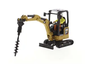 CAT Caterpillar 301.7 CR Mini Hydraulic Excavator (Next Generation) w/ Attachments 1:50 Scale Model - Diecast Masters 85597