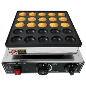 Mini Dutch Pancake Maker Machine 25 Pcs, Electric Mini Pancake Machine with Non-Stick Coating for Commercial and Home Use, 110 V, 900 W
