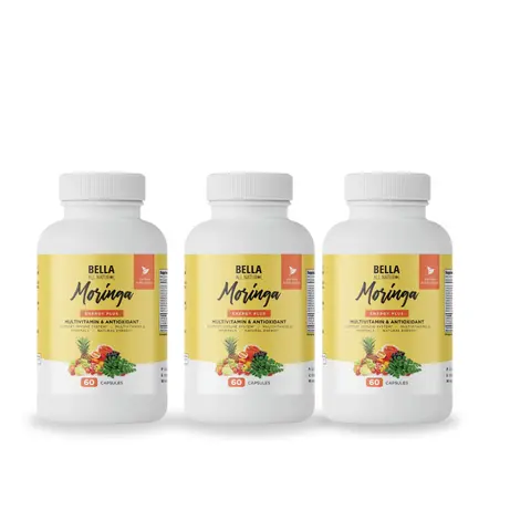 3 Pack Bella All Natural Moringa Capsules - 60caps