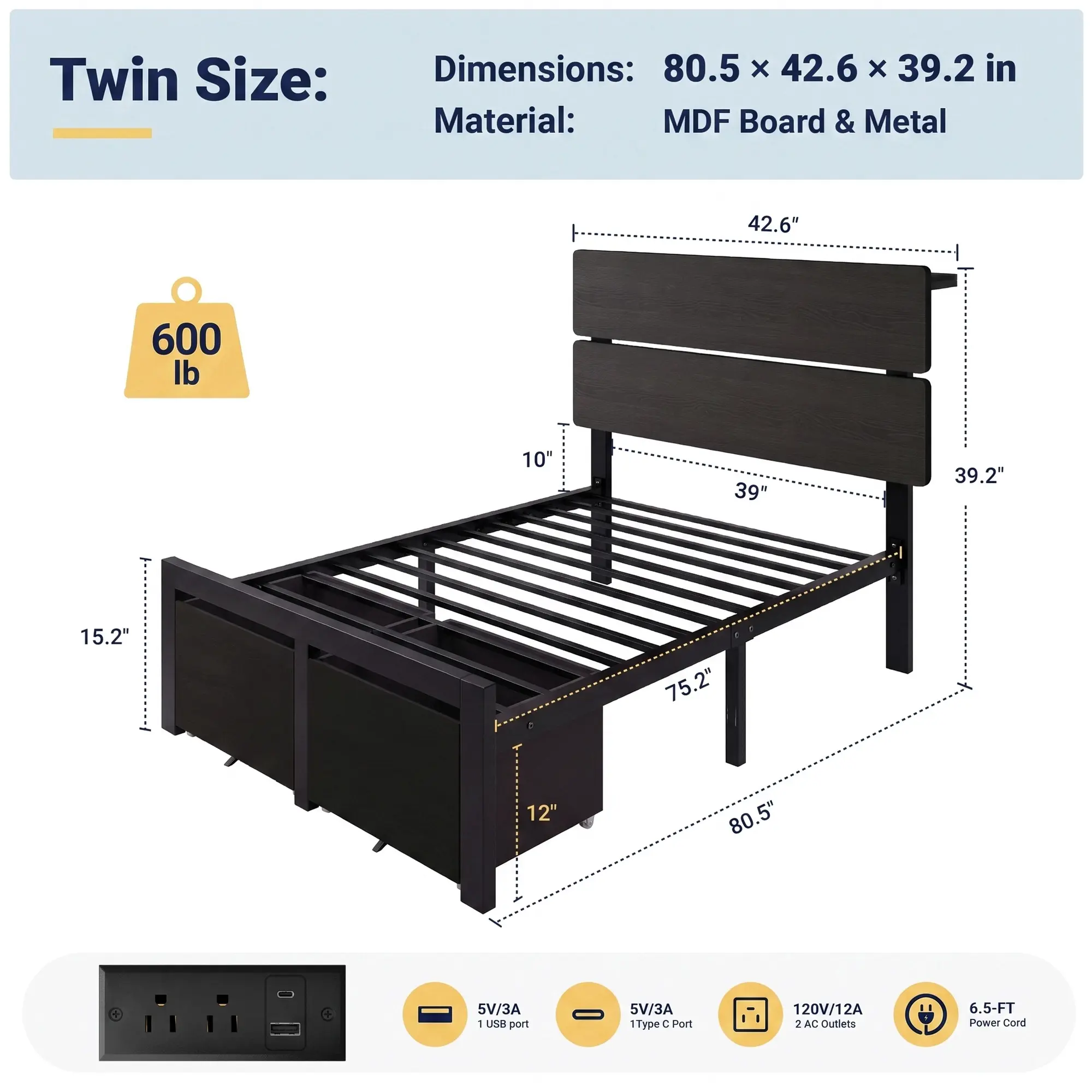 Twin with Drawers