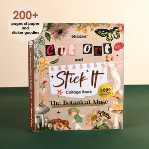 Grabie 200+ Pages The Botanical Muse Collage Activity Book, gift for valentines's day