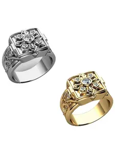 Luxury Men's Ring Featuring Intricate Carved Patterns Flip Open Lid Design and Sparkling Micro Set Diamonds Unisex Statement Jewelry