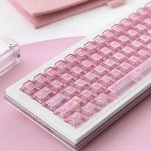 Frosted Clear Transparent Keycaps Set,   115  Cherry Profile Top Frosted 4-Sided High Transparency for 60-104 Key MX Mechanical Keyboards ()