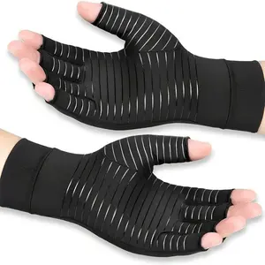Copper Infused Compression Gloves for Typing & Daily Work, Fingerless Design, Hand Wash Only, Comfortable Fit, Durable Material, Compression Support