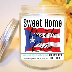 Sweet Home Puerto Rico Candle, Birthday Gift, Spanish Candle, Latina, Gift For Home, Hispanic Heritage