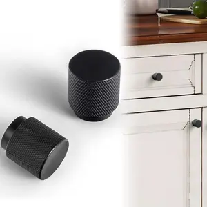 10 Pack Cabinet Knobs Matte Black Drawer Knobs, Black Zinc Door Knobs Hardware Cupboard Handles with Screws