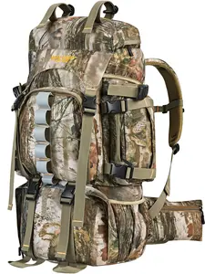 NEW VIEW 60L Backpack with Waterproof Rain Cover, Camo Backpack for Men