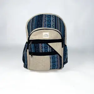 NatureSack Ocean Blue Hemp Backpack with Laptop Pocket, Sustainable Eco-Friendly Material