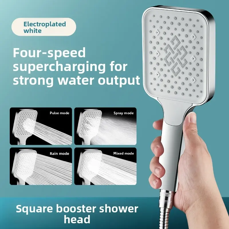 Electroplated white shower head