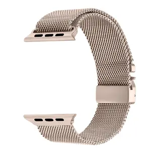 Stainless Steel Milanese Apple Watch Band, Fits iPhone S10/s9/s8/s7/s6, 42/44/45/46/49mm, Unisex, Any Occasion