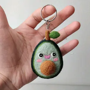 Andy the Avocado Needlefelt Keychain