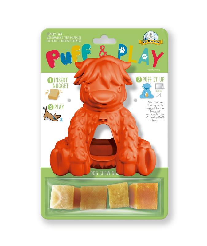 Yak Puff and Play Dog Toy Interactive Enrichment Treat Dispensing Dog Toy