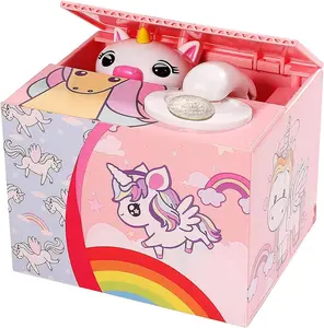 piggy bank, ATM Coin Cash Money Counter Saving Can, Stealing Cute Mokey Electronic Smart Voice Prompt Piggy Bank Safe Locks, Great Gift fot Boys & Girls (Unicorn) unbreakable