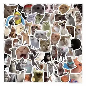 100 Pcs Me Stickers Cute Funny Meme Cat Popular Emoji Pack Viral Image DIY Expression Stickers No Repeat