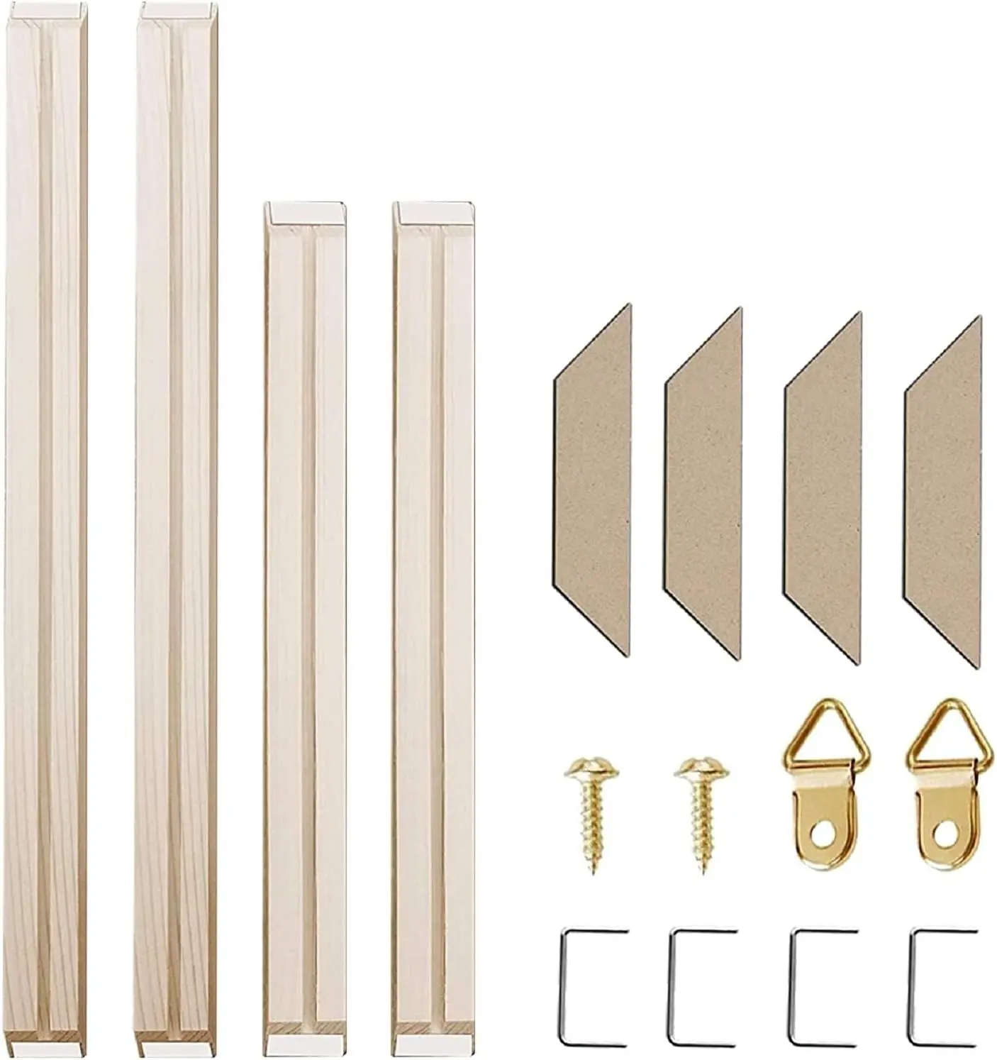 Texas Art DIY Wood Stretcher Bars for Canvas, Solid Wood Frame Kit, Easy to Assemble, Gallery Wrap for Oil Painting, Wall Posters, Customized Wooden Frame Kit for Diamond Painting, White, 16 x 20