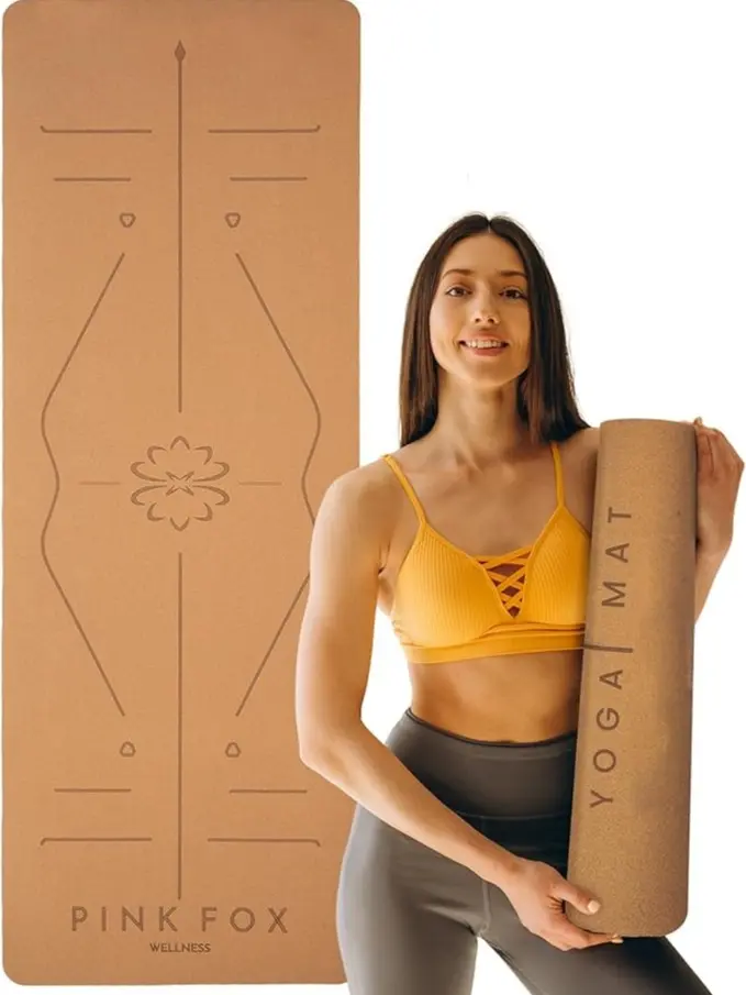 Pink Fox Wellness Yoga Mat extra Thick (7mm), for Women and Men, Large Workout Yoga Mat for Home, Lightweight Thick Yoga Mat Non Slip Exercise Mat for Yoga, Pilates, Floor and Fitness Workout., Workout Mat with carrying strap