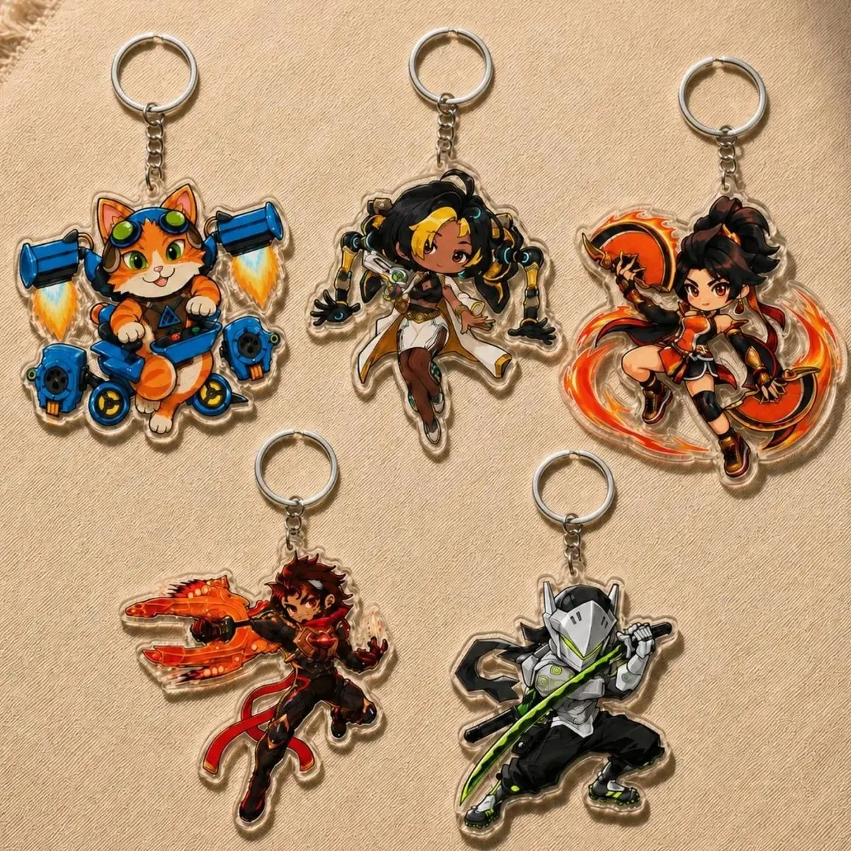 Overwatch Acrylic Keychain, Character Collection, Bag Charm, Gamer Gift, New Hero Shion