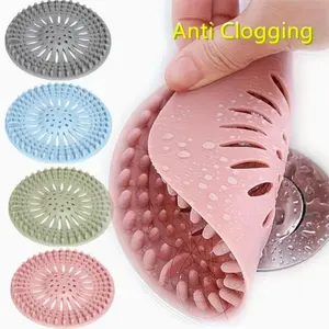 Reusable Silicone Shower Drain Cover Set, 4 Pieces, Fits Bathroom, Kitchen, Hotel, Dormitory, Bathtub, Sink, Drainage Protection