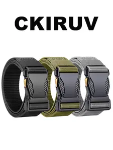 Men's Tactical Quick-Release Belt, Nylon Work Belt with Magnetic Buckle, Military Style Outdoor Durable Strap, Casual Belt