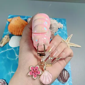 For AirPods Case Pink Shell Style Electroplating process Earphone Protective Case Compatible With AirPods 1/2/3/4/Pro/Pro2 Designed For Girls With Sea Shell Pendant