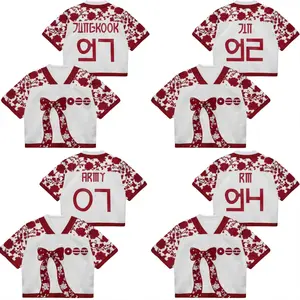 [Today Deal] ARMY Traditional Hanbok Flower Style Crop Top Jersey, Gift For Arrmy, Korean Traditional Arirang Top, Bantan OT7 Shirt, Custom Name Number Unisex Kpop Outfit