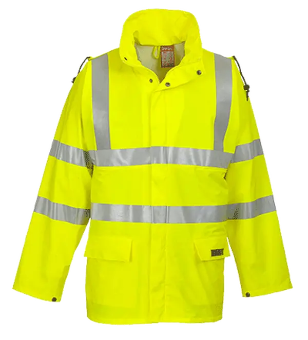 Portwest FR41 Sealtex Flame Protection High-Visibility Jacket, Yellow Regular Size - Heat Protection, Visible, 2-Way Plastic Moulded Zip, Anti-Static