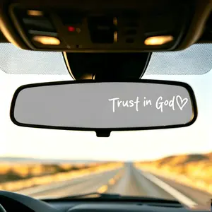 4pcs “Trust in God” Christian Car Rearview Mirror Stickers – Inspirational Trust in God Decals, 2 Black + 2 Pink, Spread Peace & Positivity on Every Journey, Meaningful Gift for Believers