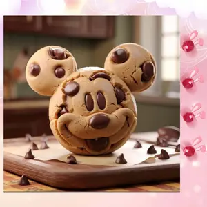 5D DIY Full Drill Round Diamond Painting - Diamond Art Kit Mickey Cookie Ball Mosaic, Canvas - DIY Decorative Painting, Home Wall Decor, Suitable for Halloween and Christmas, Birthday and Anniversary Gifts