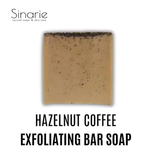 Sinarie Hazelnut Coffee Exfoliating Scrub Soap Bar by Sinarie Soaps - 4.5 oz, Gentle Cleansing, Cocoa Butter, Skin Repair, Body Care soap skincare wash