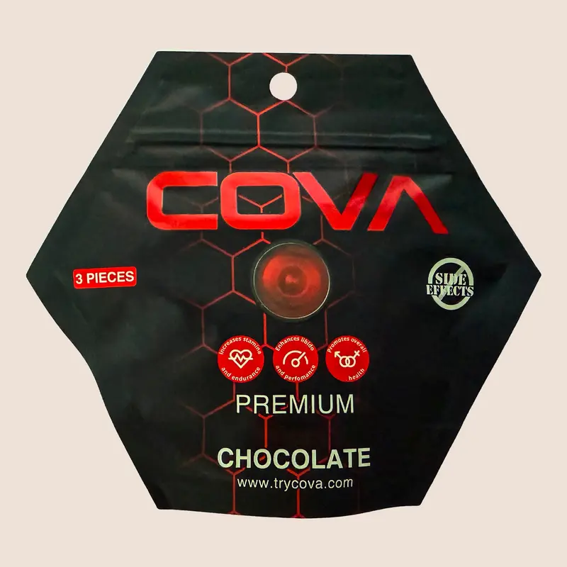 COVA Gourmet Chocolate (1 piece, 4.8g) – Dark Chocolate with Signature Blend | Silky, Decadent Treat with Rich Flavor & Smooth Texture