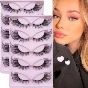 10Pairs/2Pack 3D Faux Mink Cat Eye Lashes Fluffy Dramatic Thick Long Natural Volume False Eyelashes Soft Reusable Fake Lashes
