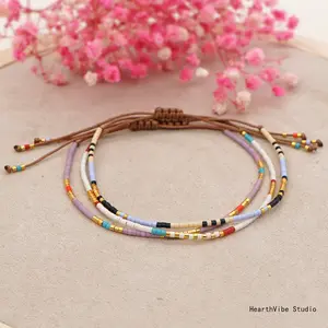 Women's Bohemian-Style Handmade Beaded Bracelet, Multi-Layered Glass Seed Bead Design, Adjustable Bohemian Sports Wristband for Outdoor Activities, Adjustable Bracelets, Bohemian Bracelets