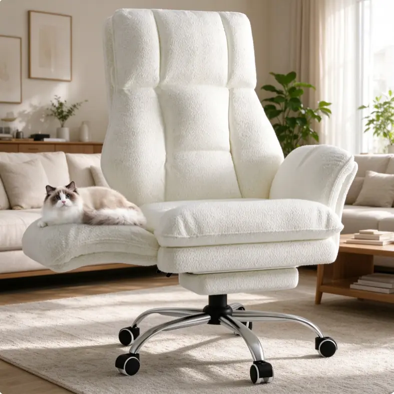 Big and Tall Executive Ergonomic Office Chair - Foldable Adjustable Height Chair with Flip Arms, Footrest, Durable Distressed Tech Fabric Wide Seat, Foam Reclining Support, Effortless Work-to-Relax Switching, WFH Setup Furniture