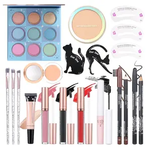 Makeup Kit Set For Teens, Make Up Gift For Women,Includes Eyeshadow Palette, Lip Gloss, Mascara, Eyeliner, Foundation, Concealer, Brushes Set