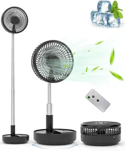 Portable Cordless Oscillating Fan with Remote, Foldable Telescopic Height Adjustable Fan, 7200mAh USB Rechargeable Battery Operated Camping Fan for Outdoor Travel Home Bedroom