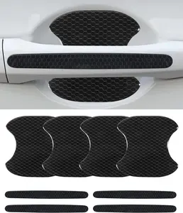 PCS Car Door Handle Protector,Car Accessories Reflective AntiScratch Auto Door Handle Cup Protector,SelfAdhesive Scratch Collision Protection Guard,Fit for Cars,SUVs,Trucks, RVs,Etc (Black)