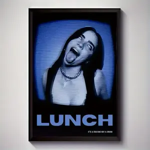 Unique Woman with Flipper Tongue, Art Deco Modern Contemporary Style Poster