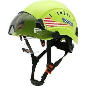 Hard Hat Dual Visor (Smoke Outer + Clear Inner) Vented Adjustable Fit 6-Point Dial System with Reflective Stickers for Outdoor Work Gardening DIY