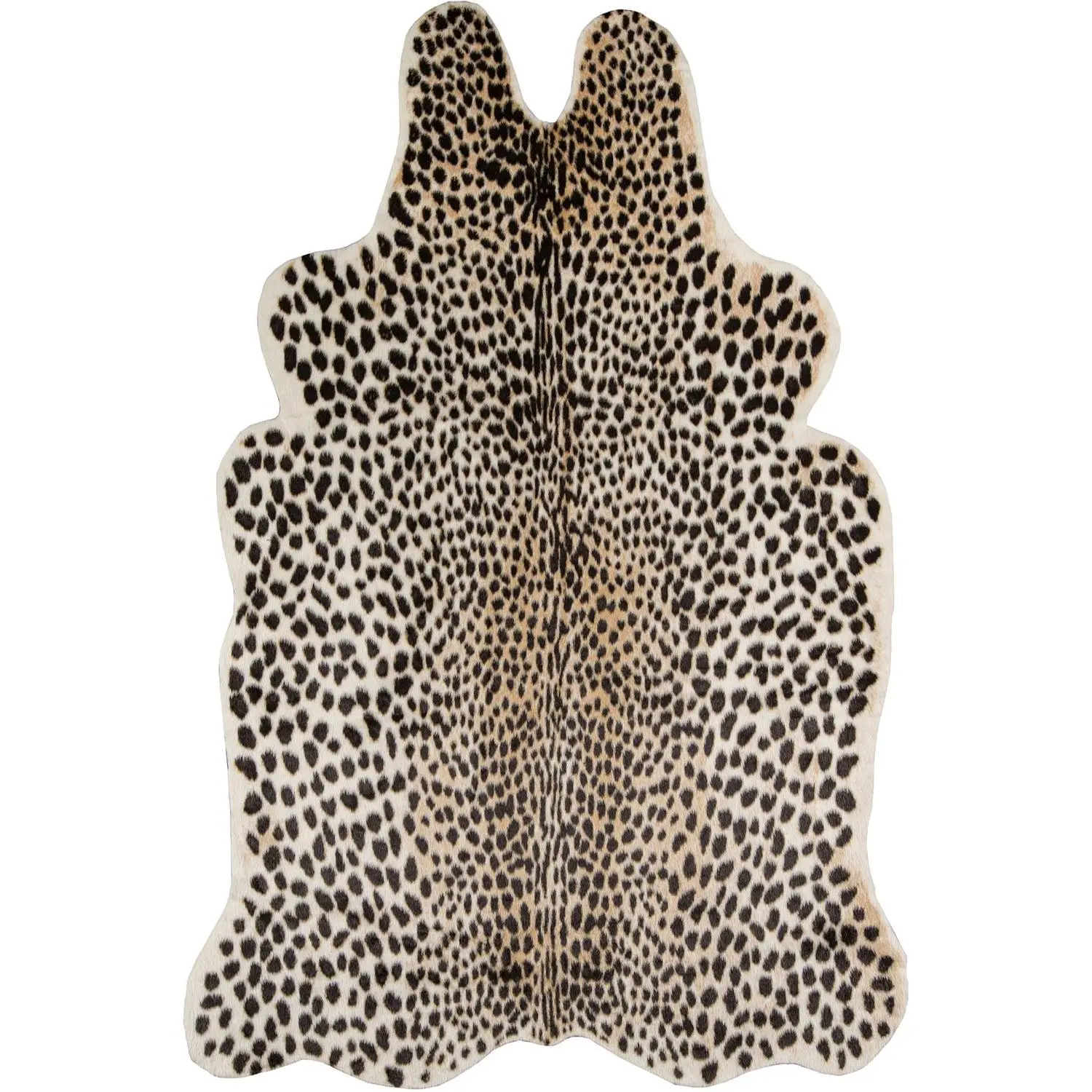 Ziba Home Acadia Cheetah Rug – Beige with Black Cheetah Print – Designed by Erin Gates – Suede Backing, Soft Mod-Acrylic Blend for Bold, Stylish Home Decor