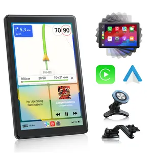 【Valentines】VOLAM 8-Inch Wireless CarPlay Screen with Vertical & Horizontal Display, Supports Apple CarPlay & Android Auto, Suction Cup & Magnetic Mount, Vent Mount Design for Clear View While Driving