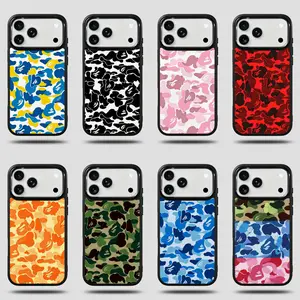 Bape Protective Camo Streetwear Phone Case Suitable for iPhone 17/16/15/14/13/12/11 ProMax/Plus Impact Resistant Hard Case with Impact Dispersion Technology