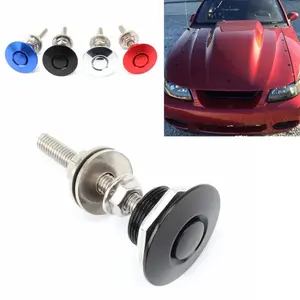 1 Set Universal Push Button Bonnet Hood Pin Lock Clip & Latch Kit – For Engine Hood, Bumper & Front Compartment Fixing – Car Modification Exterior Parts