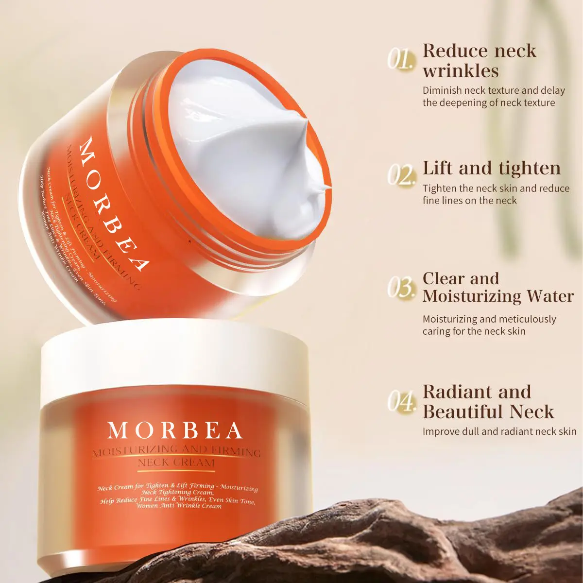 MORBEA 50g Anti-Aging Face and Neck Cream - Unisex Adult Daily Facial Moisturizer for Dry Skin, Firming Deep Hydration, Face Tightening, Anytime Damage Repair Jar, Face Tightening Cream