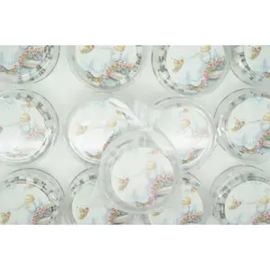 12 Baptism White Scented Rosaries with Organza Bags