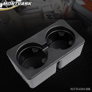 CROSSDESIGN Dual Cup Holder Insert Fit For 07-14 GMC Cadillac Chevy Rear Seat Center Console